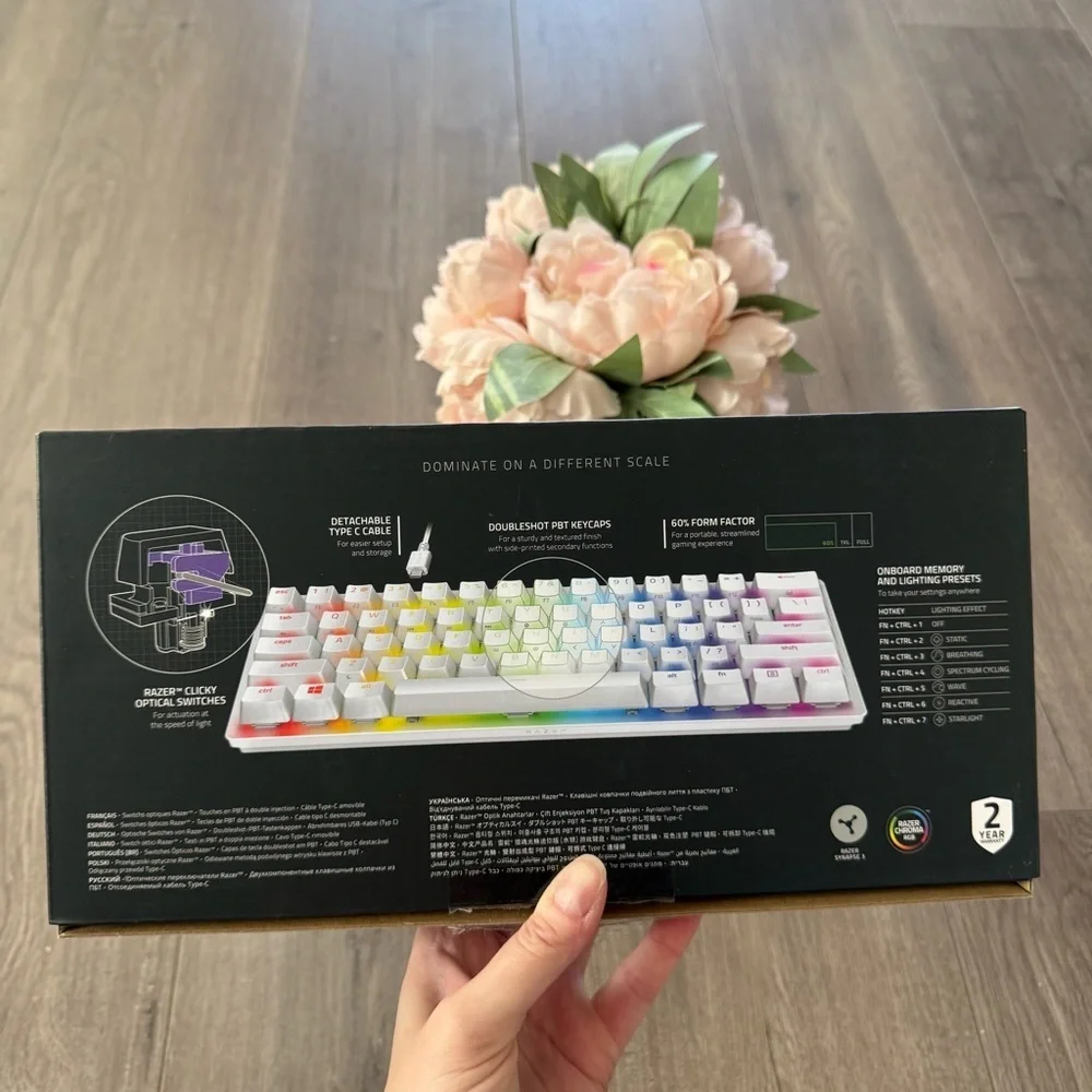 Razer Huntsman Mini 60% Mercury White RGB Keyboard